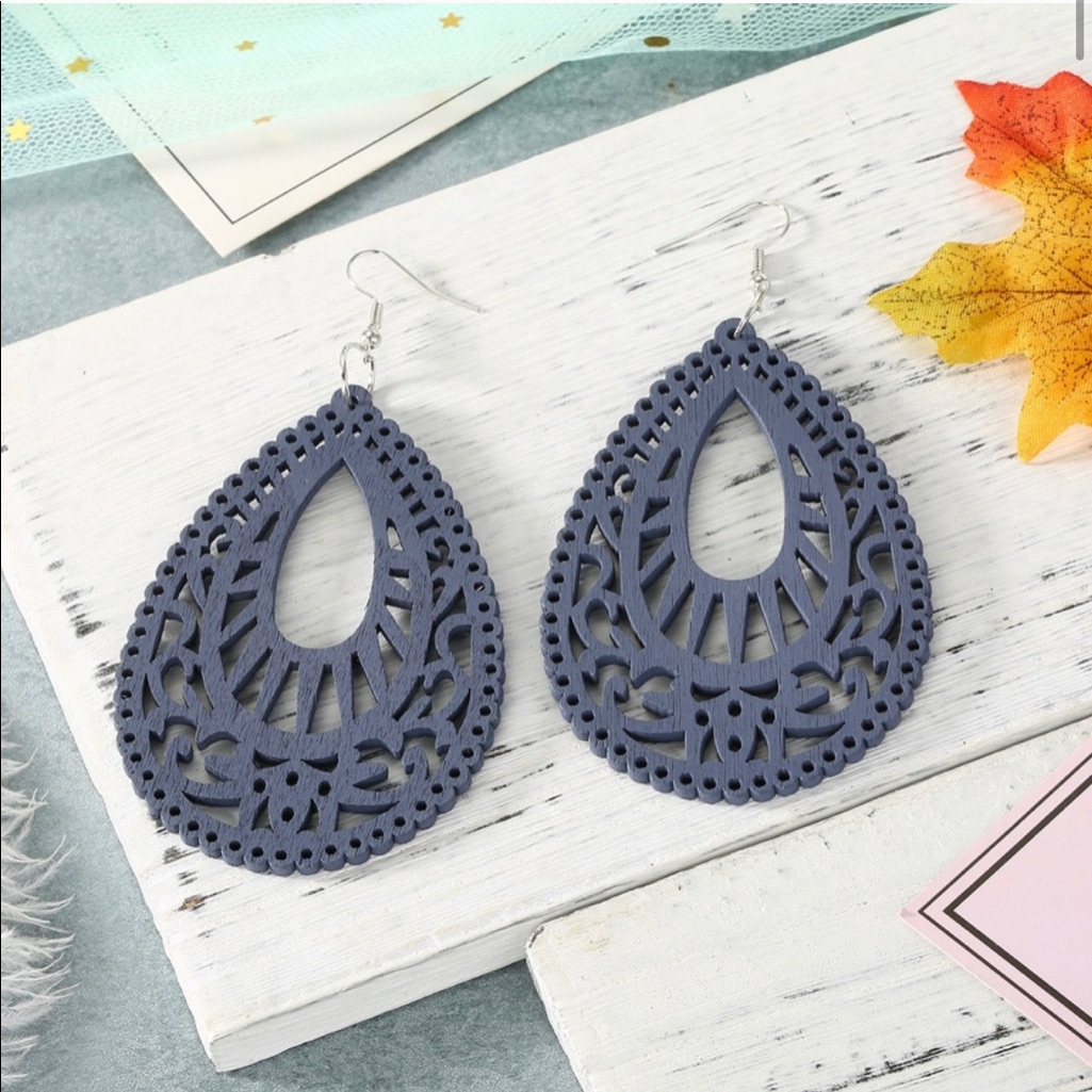 Gray Statement Earrings